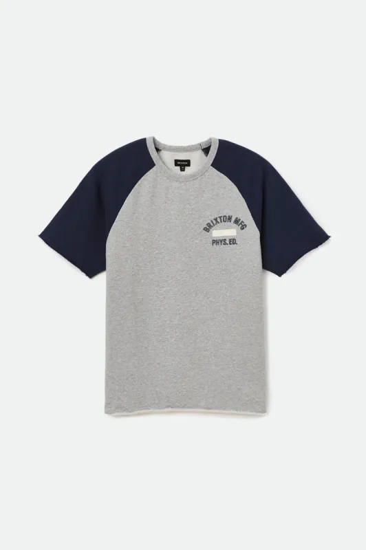 Phys. Ed. S/S Fleece Tee - Heather Grey sold by Brixton