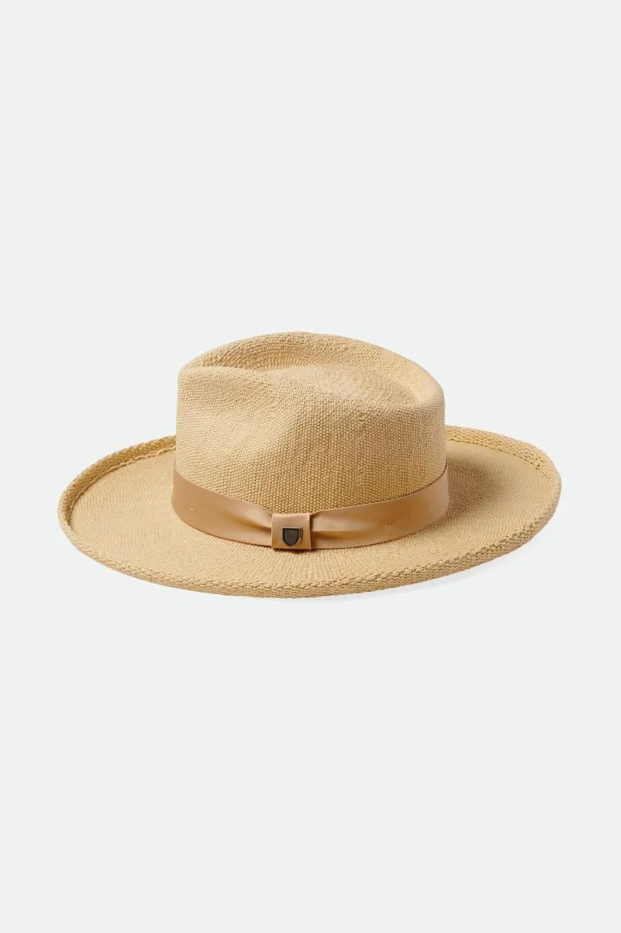 Victoria Straw Fedora - Natural/Oat Milk sold by Brixton product image thumbnail 4