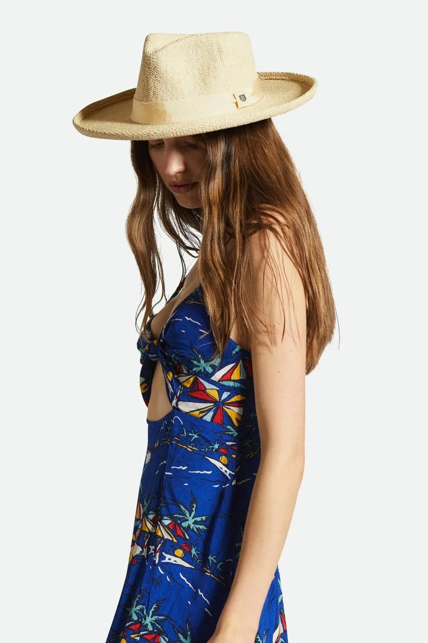 Victoria Straw Fedora - Natural/Oat Milk sold by Brixton product image thumbnail 2