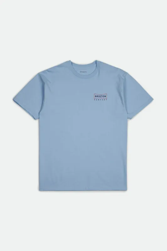 Wedge S/S Standard Tee - Light Blue sold by Brixton