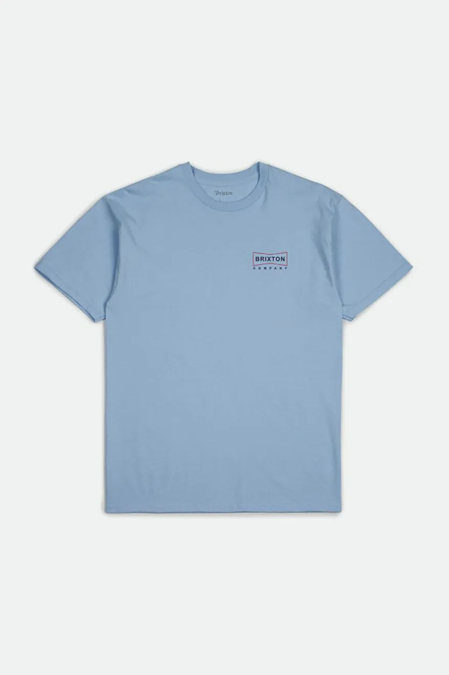 Wedge S/S Standard Tee - Light Blue sold by Brixton