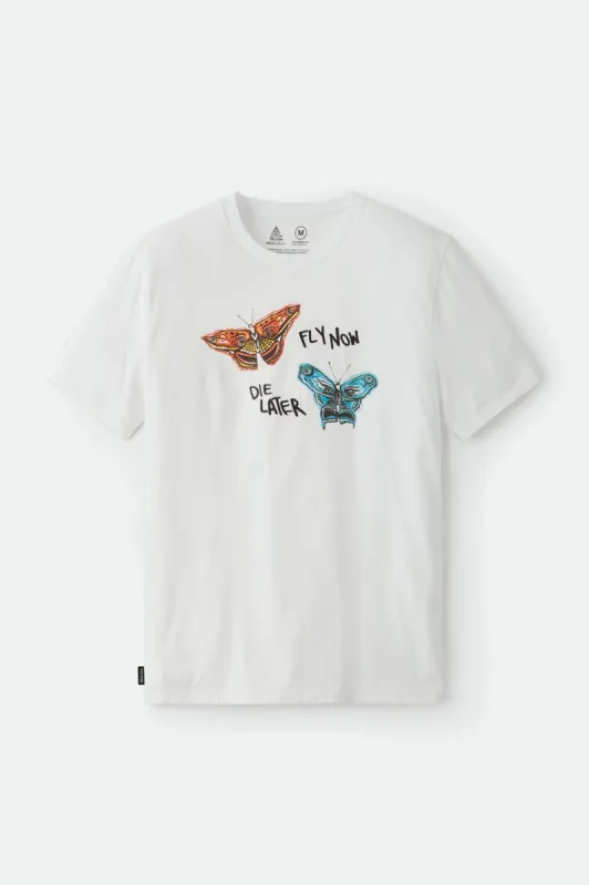 BB Fly Now S/S Tailored Tee - White sold by Brixton