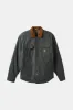 Builders Durham Waxed Canvas L/S Flannel Lined Jacket - Washed Black sold by Brixton