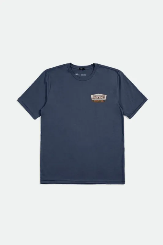Regal S/S Standard Tee - Washed Navy/Sepia sold by Brixton