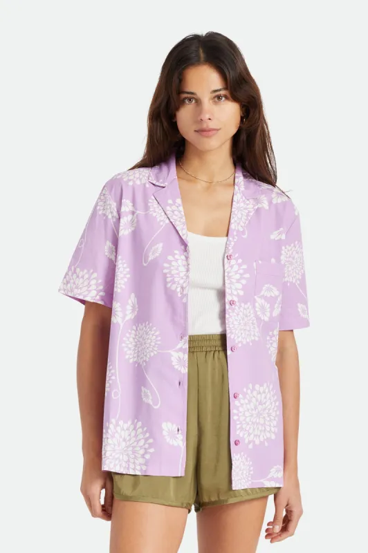 Bunker Garden Floral Boyfriend S/S Woven  - Orchid sold by Brixton