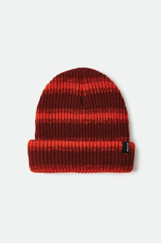 Heist Chunky Beanie - Dark Brick/Pheonix Orange sold by Brixton