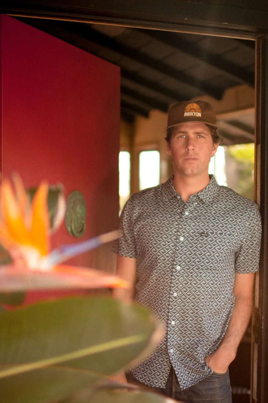 Charter Print S/S Woven Shirt - Washed Navy/White Tile sold by Brixton product image thumbnail 4