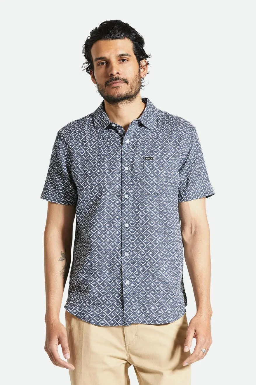 Charter Print S/S Woven Shirt - Washed Navy/White Tile sold by Brixton product image thumbnail 2