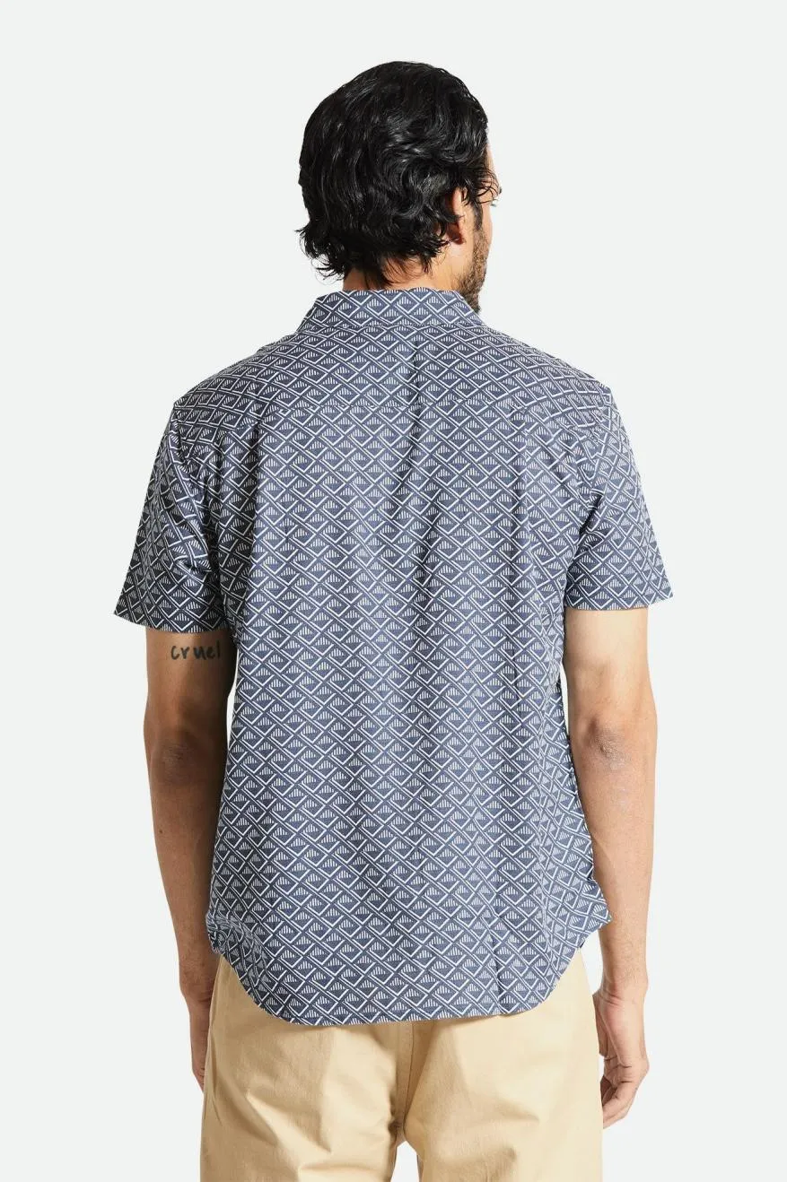 Charter Print S/S Woven Shirt - Washed Navy/White Tile sold by Brixton product image thumbnail 3