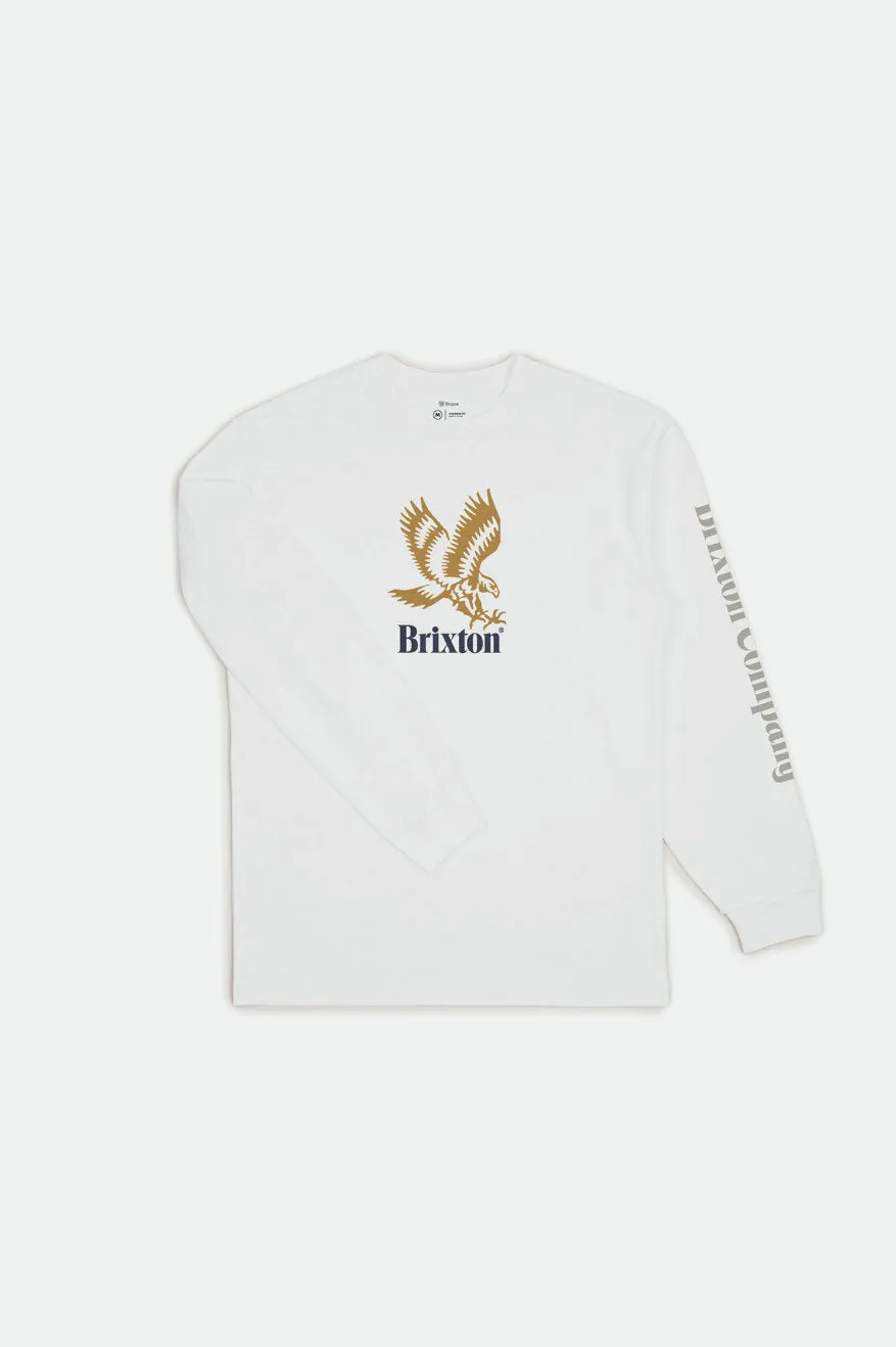 Descent III L/S Standard Tee - White sold by Brixton