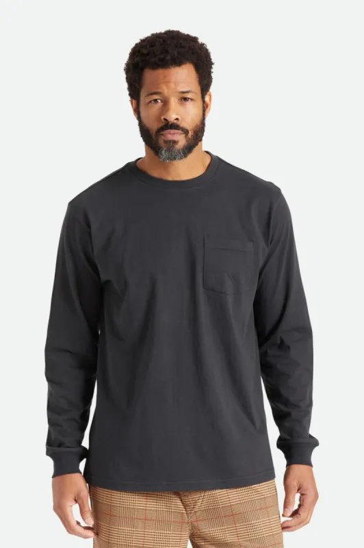 Basic L/S Pocket Tee - Black sold by Brixton