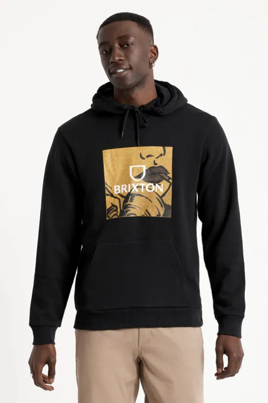 Alpha Square Art Hood - Black sold by Brixton