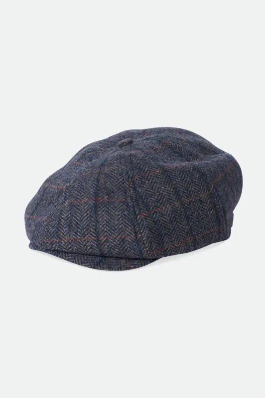 Brood Newsboy Cap - Washed Navy/Beige sold by Brixton