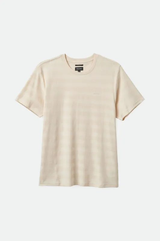 The City Jacquard Stripe S/S Tee - Whitecap sold by Brixton