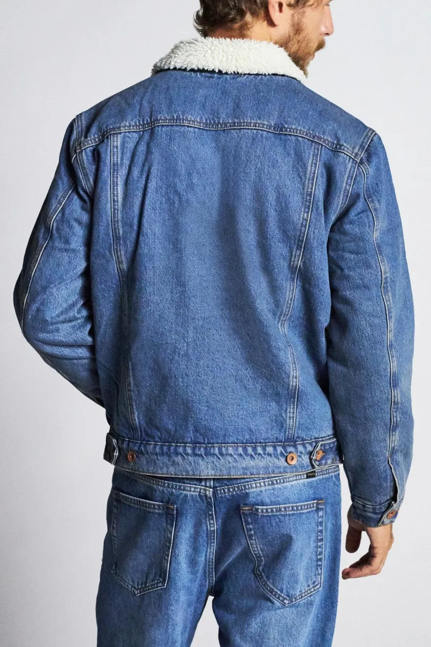 Cable Sherpa Denim Jacket - Worn Indigo sold by Brixton product image thumbnail 3