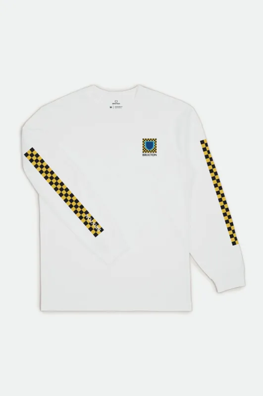 Beta Checkers L/S Standard Tee - White sold by Brixton