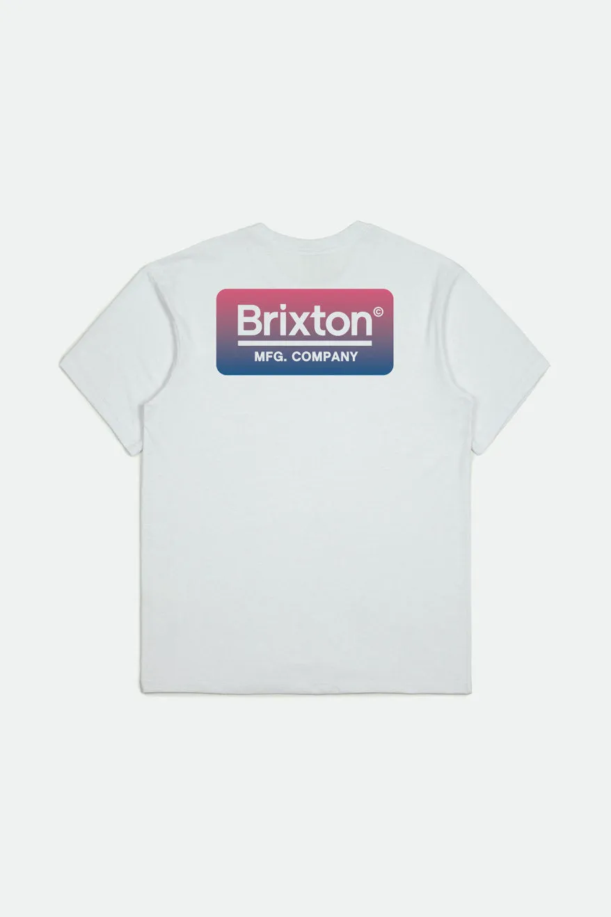 Palmer S/S Standard Tee - White/Blue/Pink sold by Brixton product image thumbnail 3