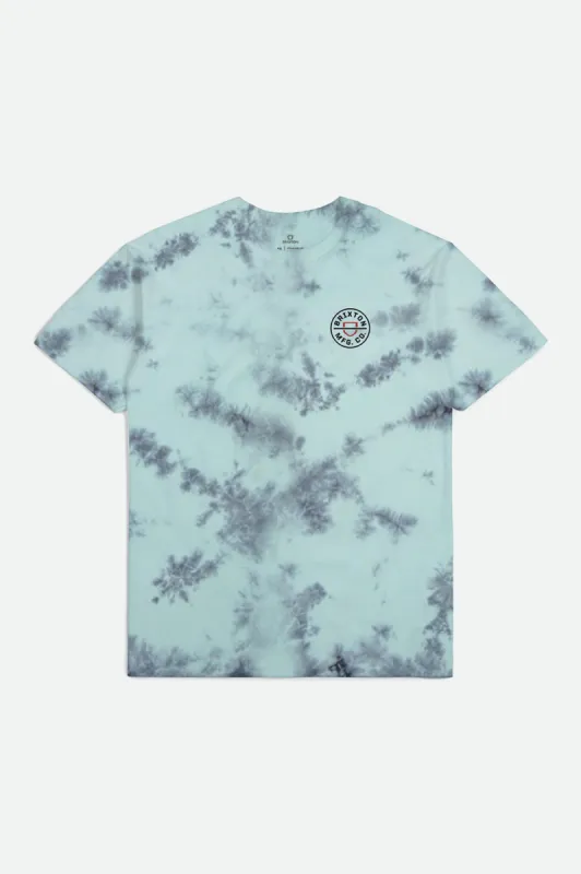 Crest II S/S Standard Tee - Teal/Black Cloud Wash made by Brixton