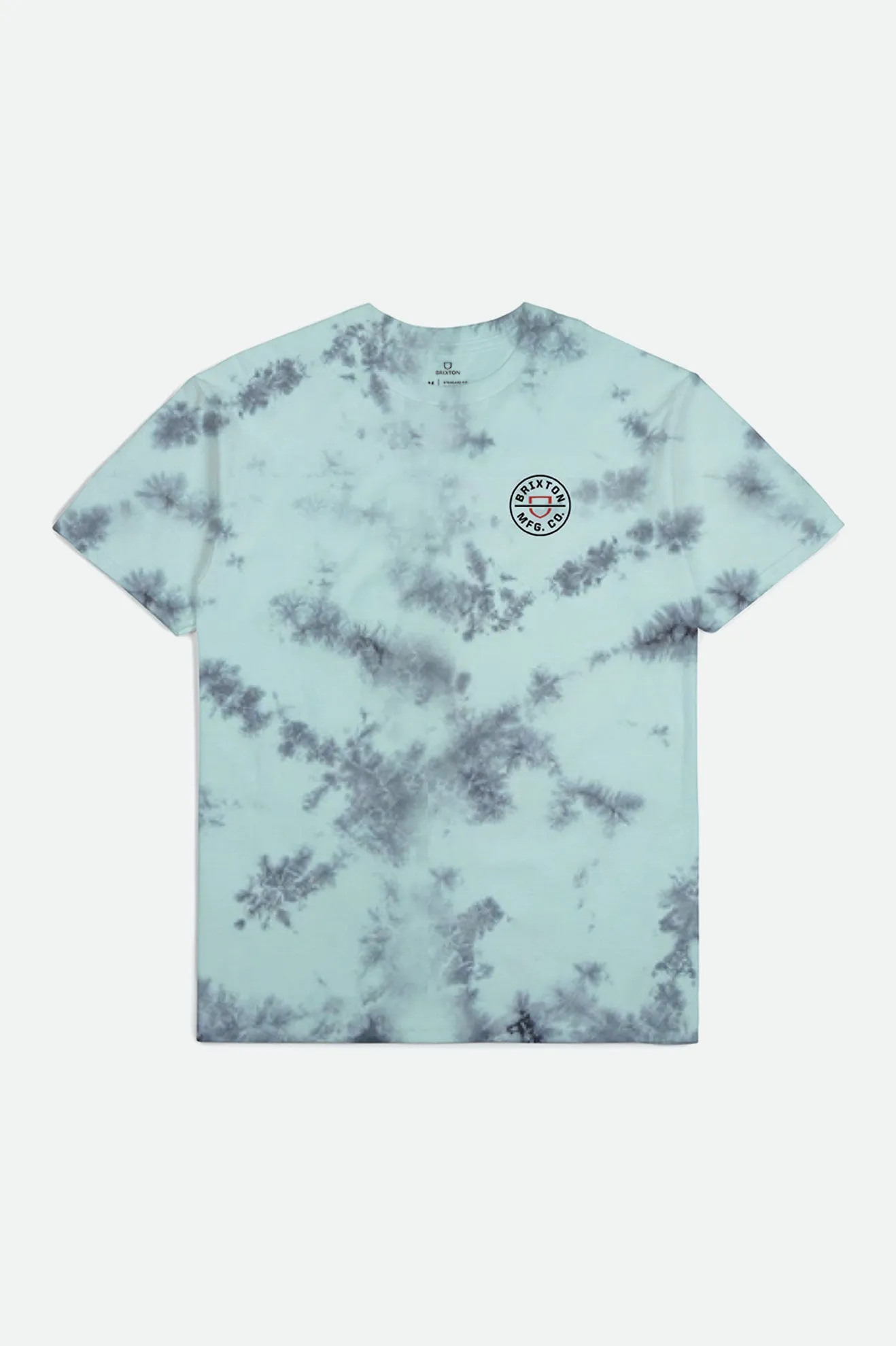 Crest II S/S Standard Tee - Teal/Black Cloud Wash sold by Brixton