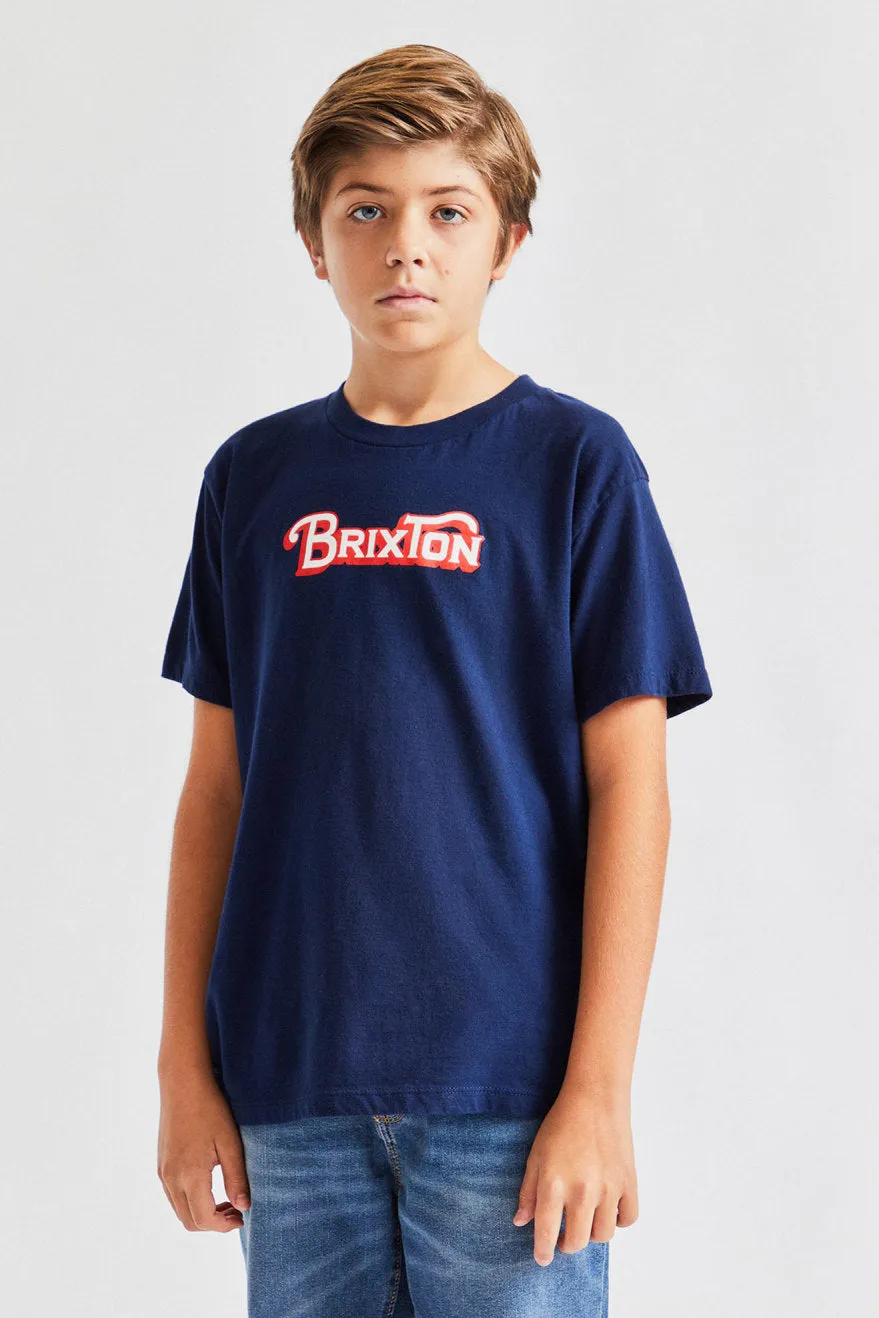 Boys Grade S/S Standard Tee - Navy sold by Brixton product image thumbnail 2