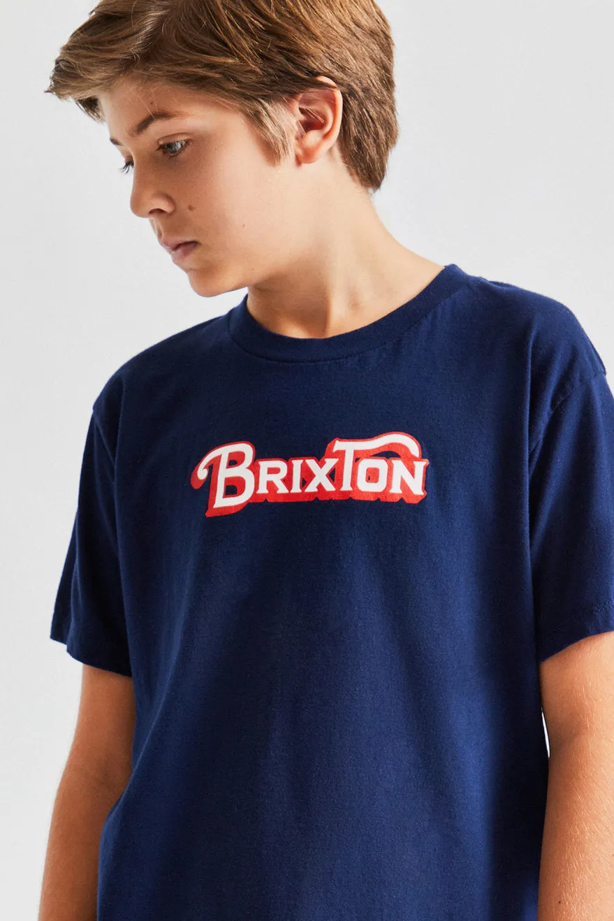 Boys Grade S/S Standard Tee - Navy sold by Brixton product image thumbnail 3