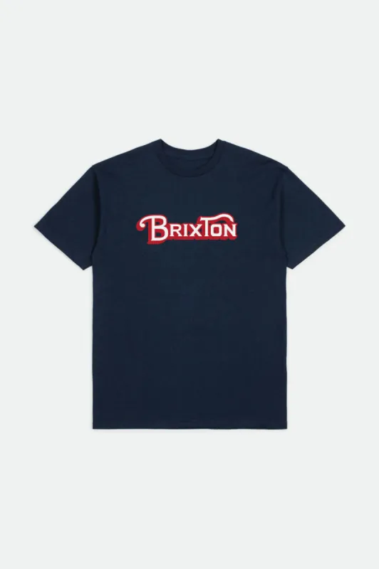 Boys Grade S/S Standard Tee - Navy sold by Brixton