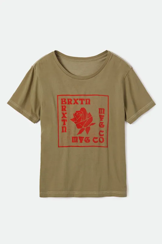 Rose Vintage Tee - Military Olive sold by Brixton