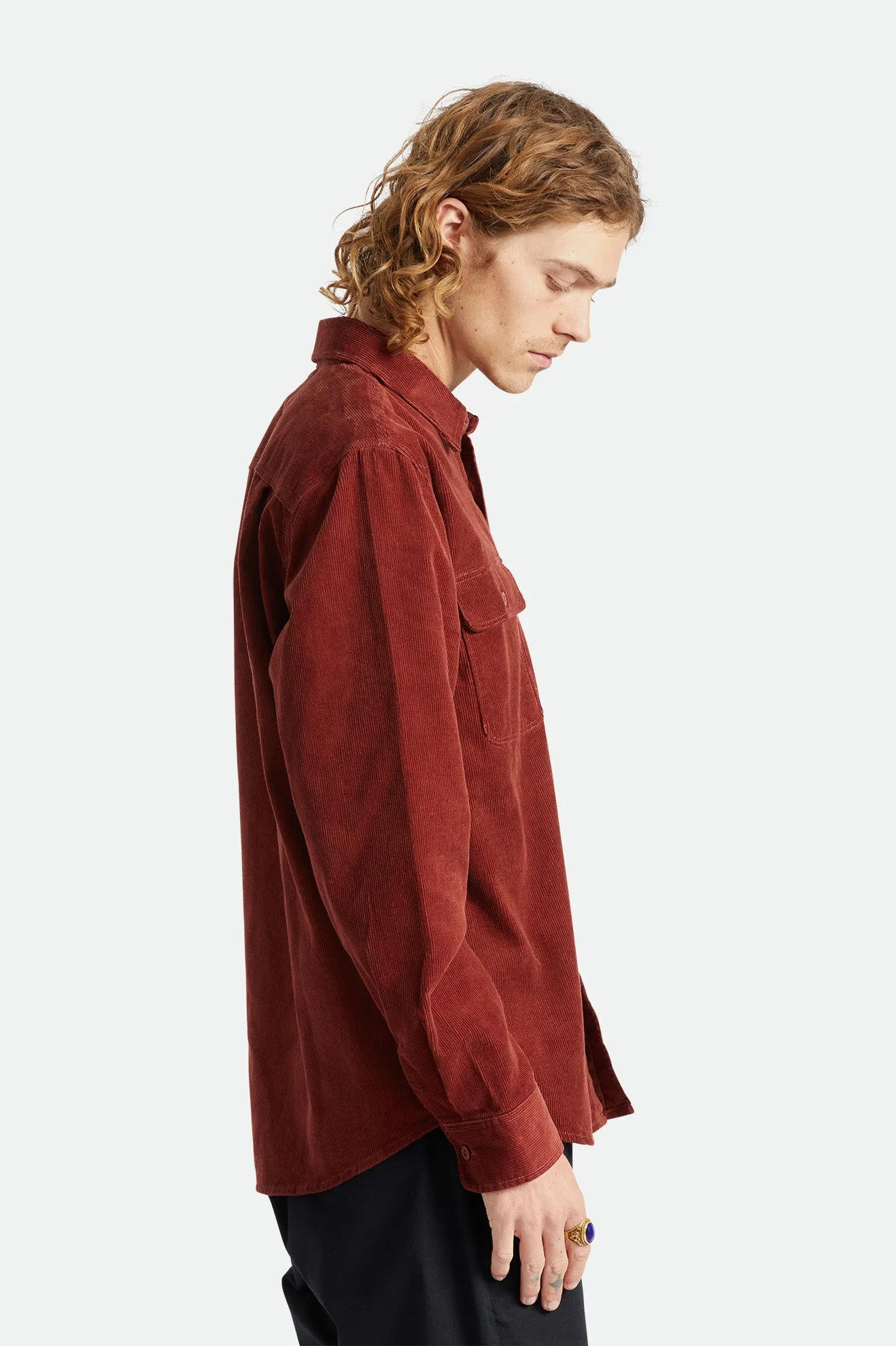 Bowery Corduroy L/S Flannel - Dark Brick sold by Brixton product image thumbnail 3