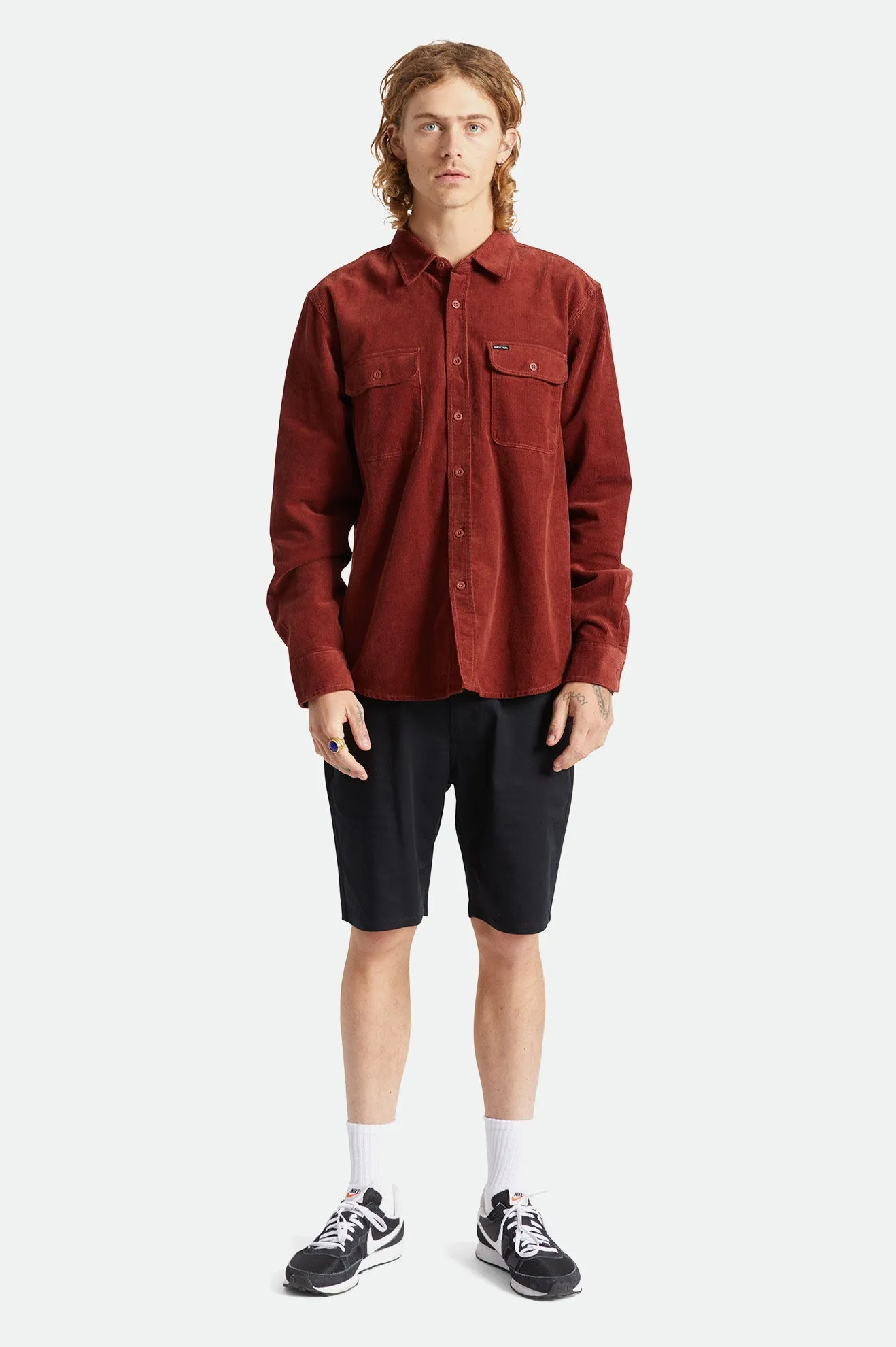 Bowery Corduroy L/S Flannel - Dark Brick sold by Brixton product image thumbnail 2