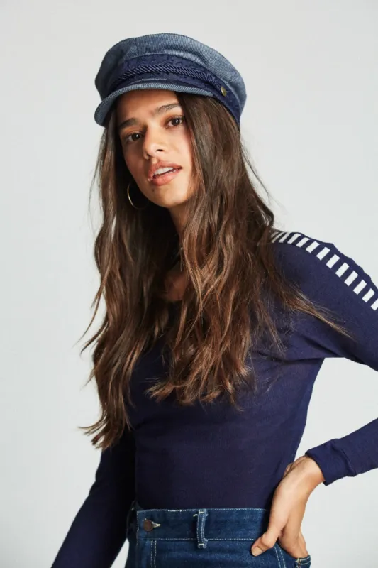 Albany Cap - Light Navy sold by Brixton