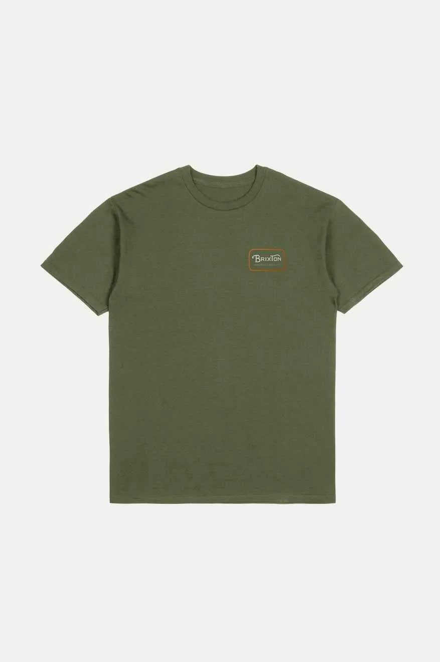 Grade S/S Standard T-Shirt - Ivy Green/Rust/Off White sold by Brixton