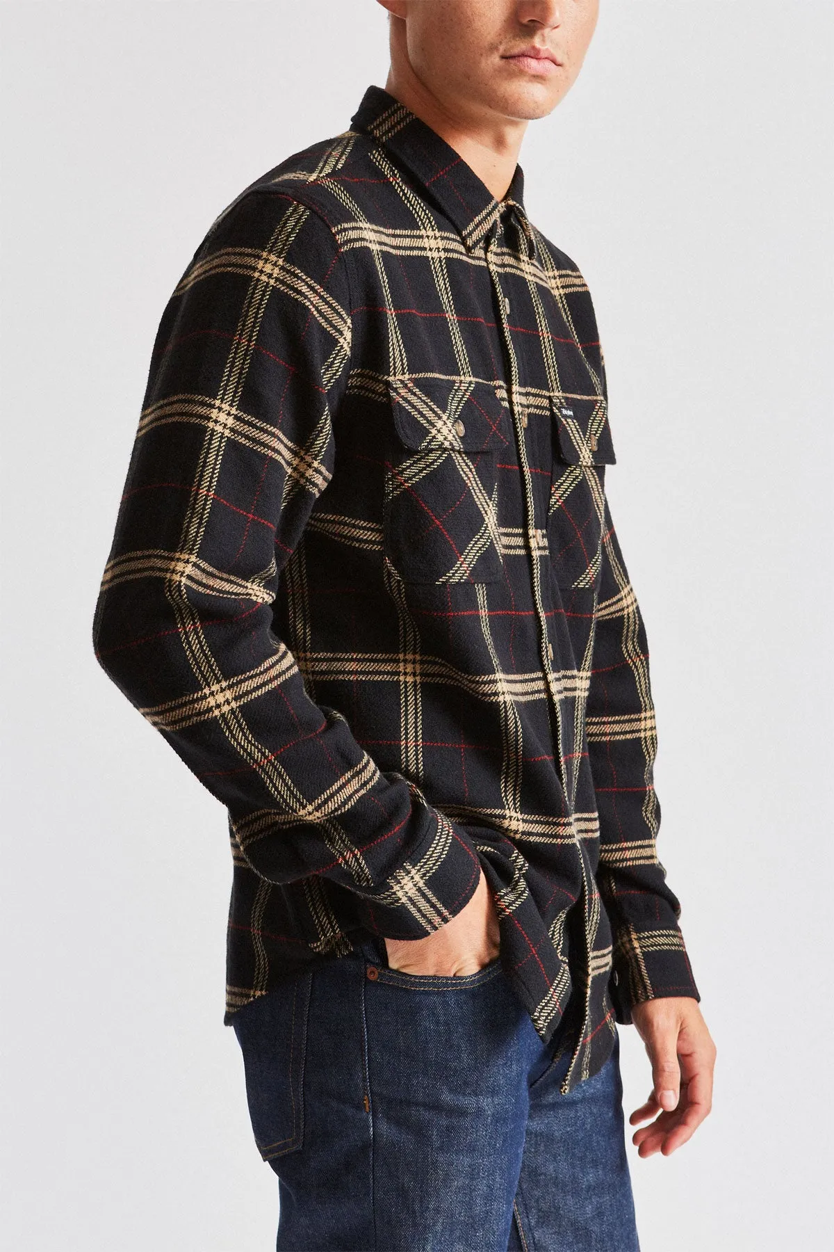 Bowery L/S Flannel - Black/Ivory sold by Brixton product image thumbnail 5