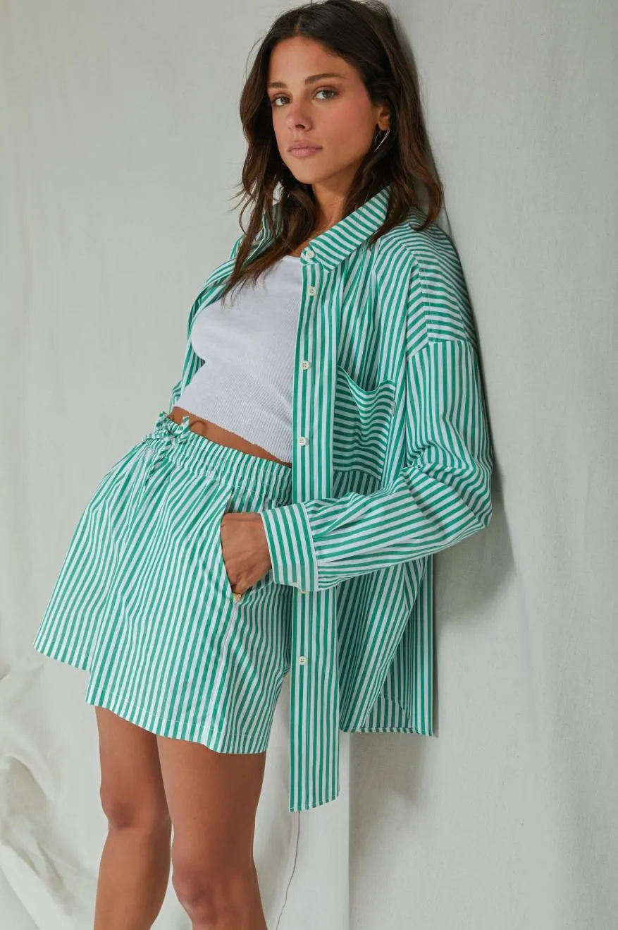 Sidney Oversized L/S Woven - Leprechaun sold by Brixton