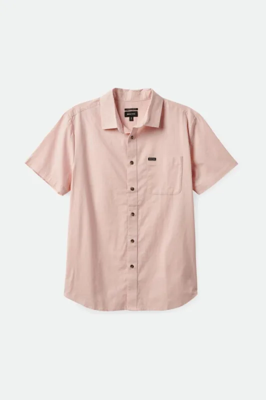 Charter Textured Weave S/S Woven Shirt - Coral Pink sold by Brixton