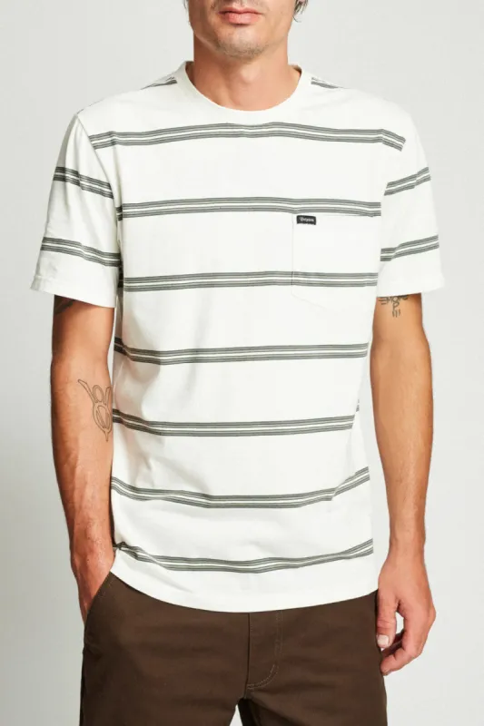Hilt Washed S/S Pocket Tee - Off White/Pine sold by Brixton