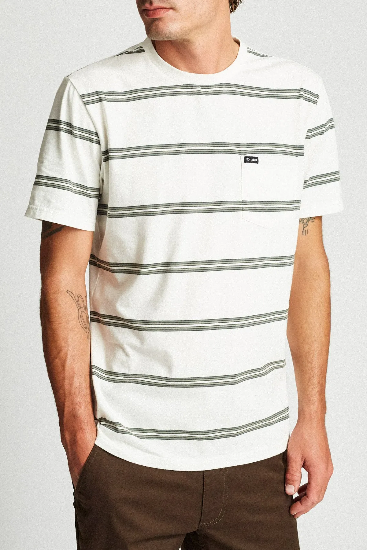 Hilt Washed S/S Pocket Tee - Off White/Pine sold by Brixton product image thumbnail 4