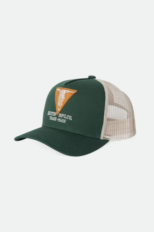 Gunston Netplus MP Trucker Hat - Pine Needle/Off White sold by Brixton