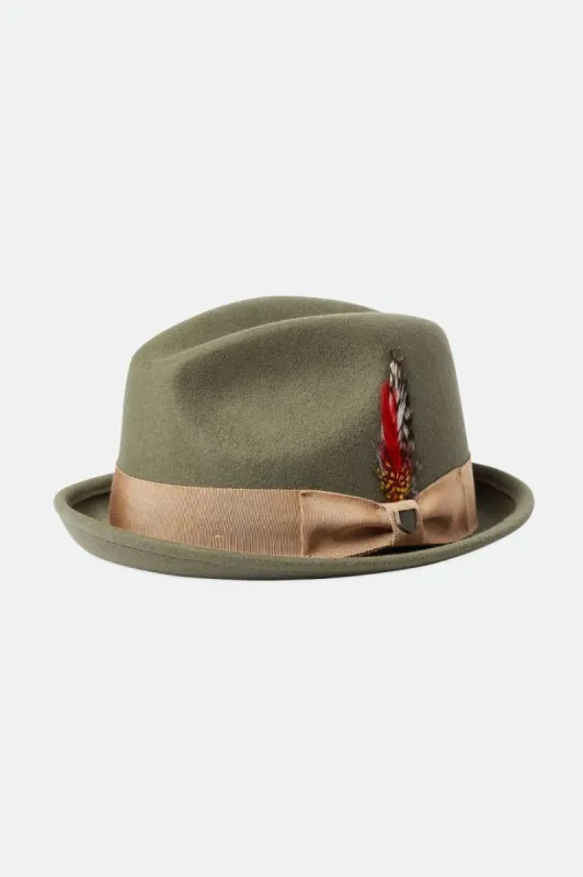 Gain Fedora - Olive Surplus/Sand sold by Brixton