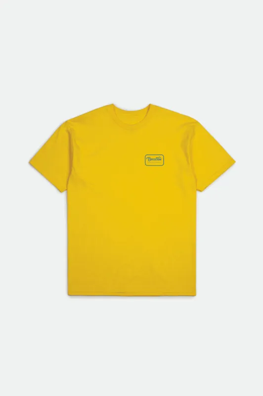 Grade S/S Standard Tee - Yellow/Teal sold by Brixton