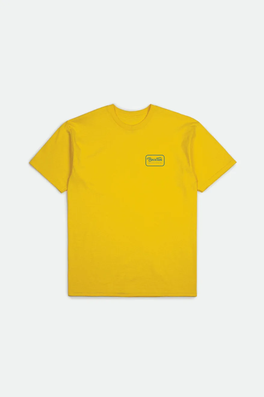 Grade S/S Standard Tee - Yellow/Teal sold by Brixton