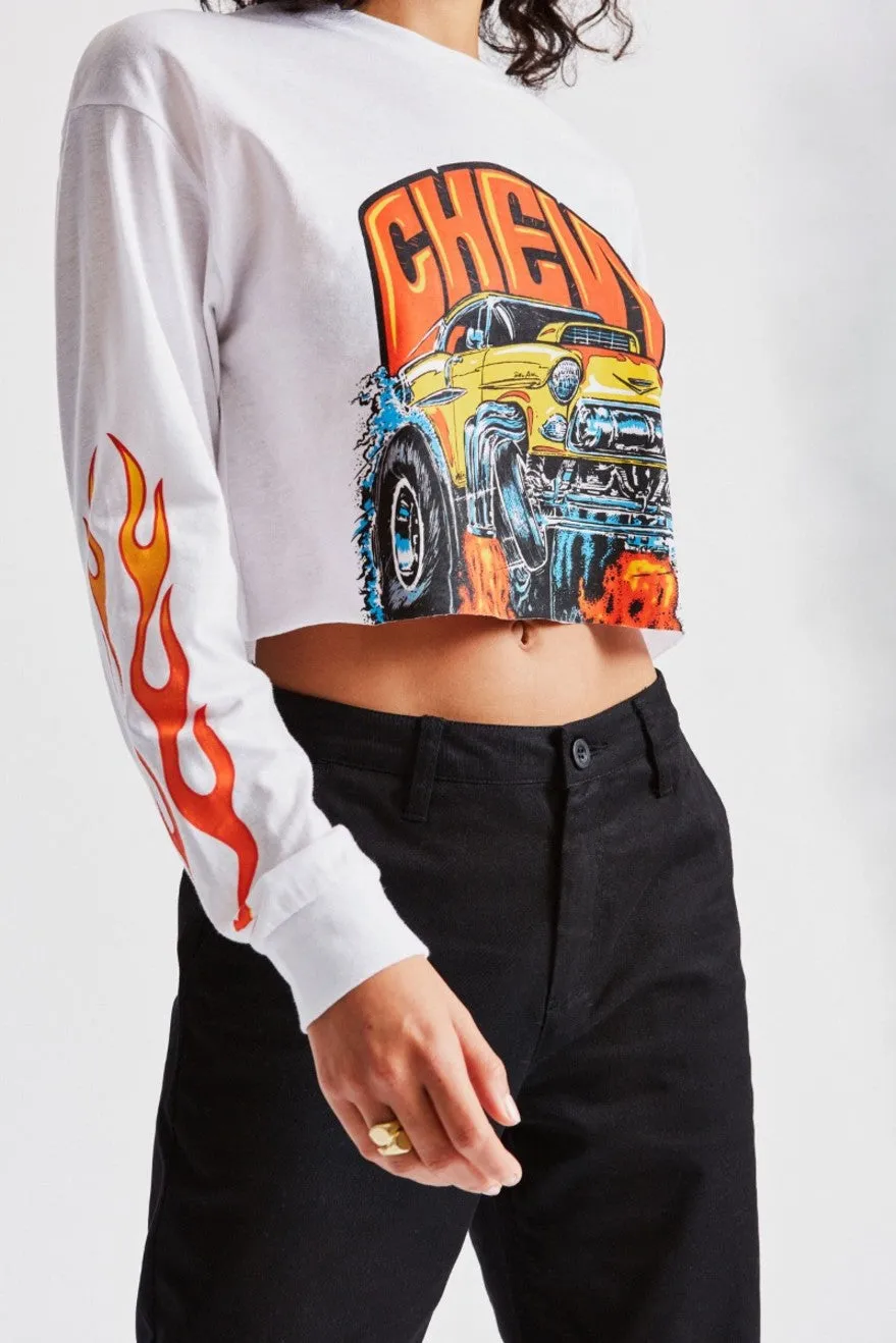 55 Heavy L/S Crop Tee - El Camino White sold by Brixton product image thumbnail 4