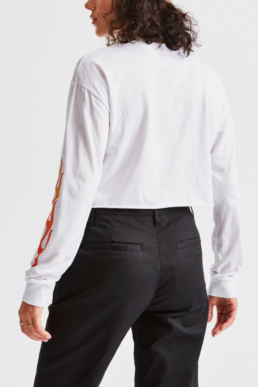 55 Heavy L/S Crop Tee - El Camino White sold by Brixton product image thumbnail 3