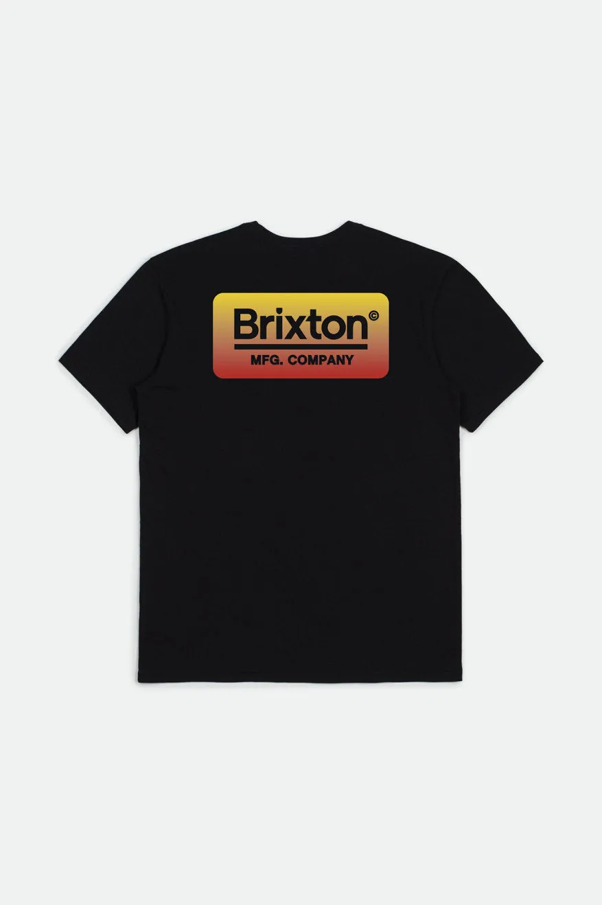 Palmer S/S Standard Tee - Black/Yellow/Red sold by Brixton product image thumbnail 3