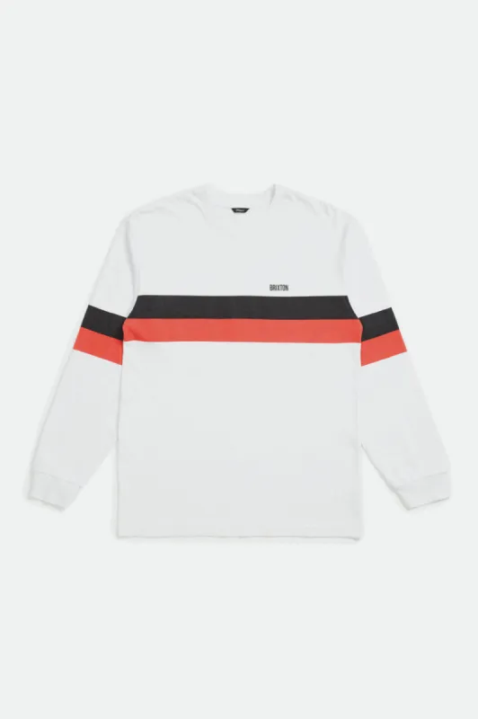 Brockton L/S Standard Tee - White sold by Brixton