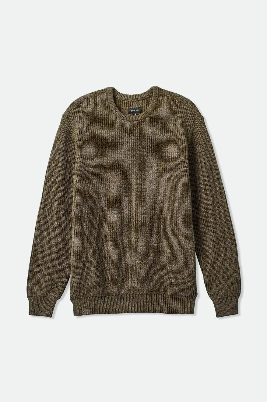 Landmark Crew Sweater - Heather Brown sold by Brixton