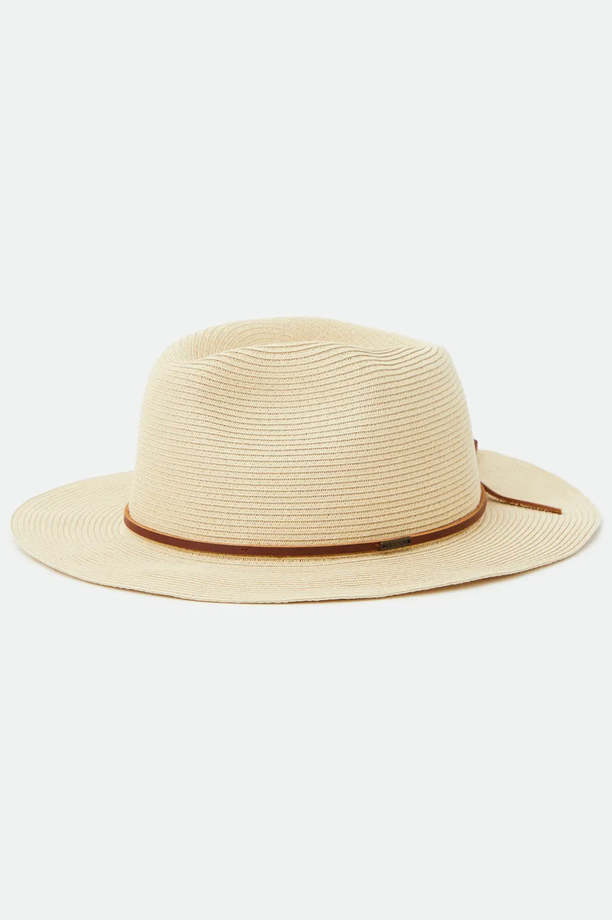 Wesley Straw Packable Fedora - Tan sold by Brixton