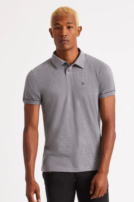 Carlos S/S Polo Knit - Heather Grey/Charcoal sold by Brixton