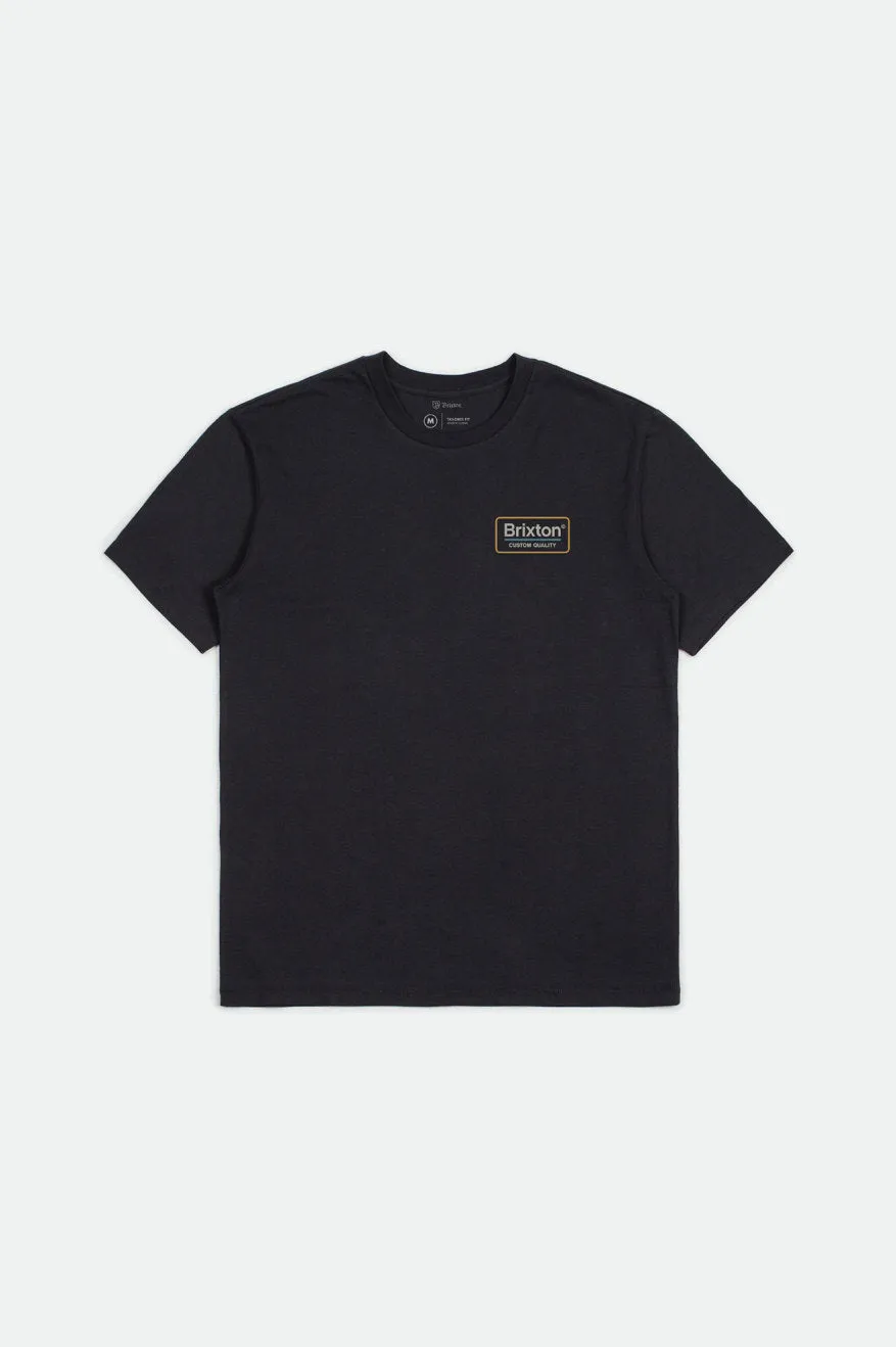 Palmer S/S Premium Tee - Washed Black/Grey sold by Brixton