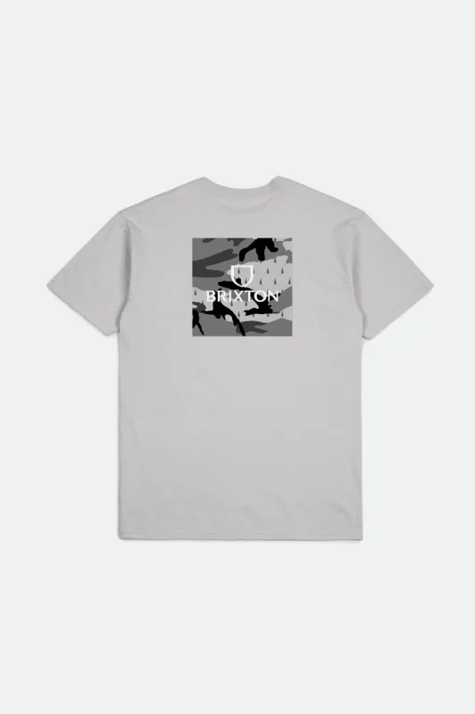 Alpha Square S/S Standard Tee - Silver/Tear Drop Camo sold by Brixton