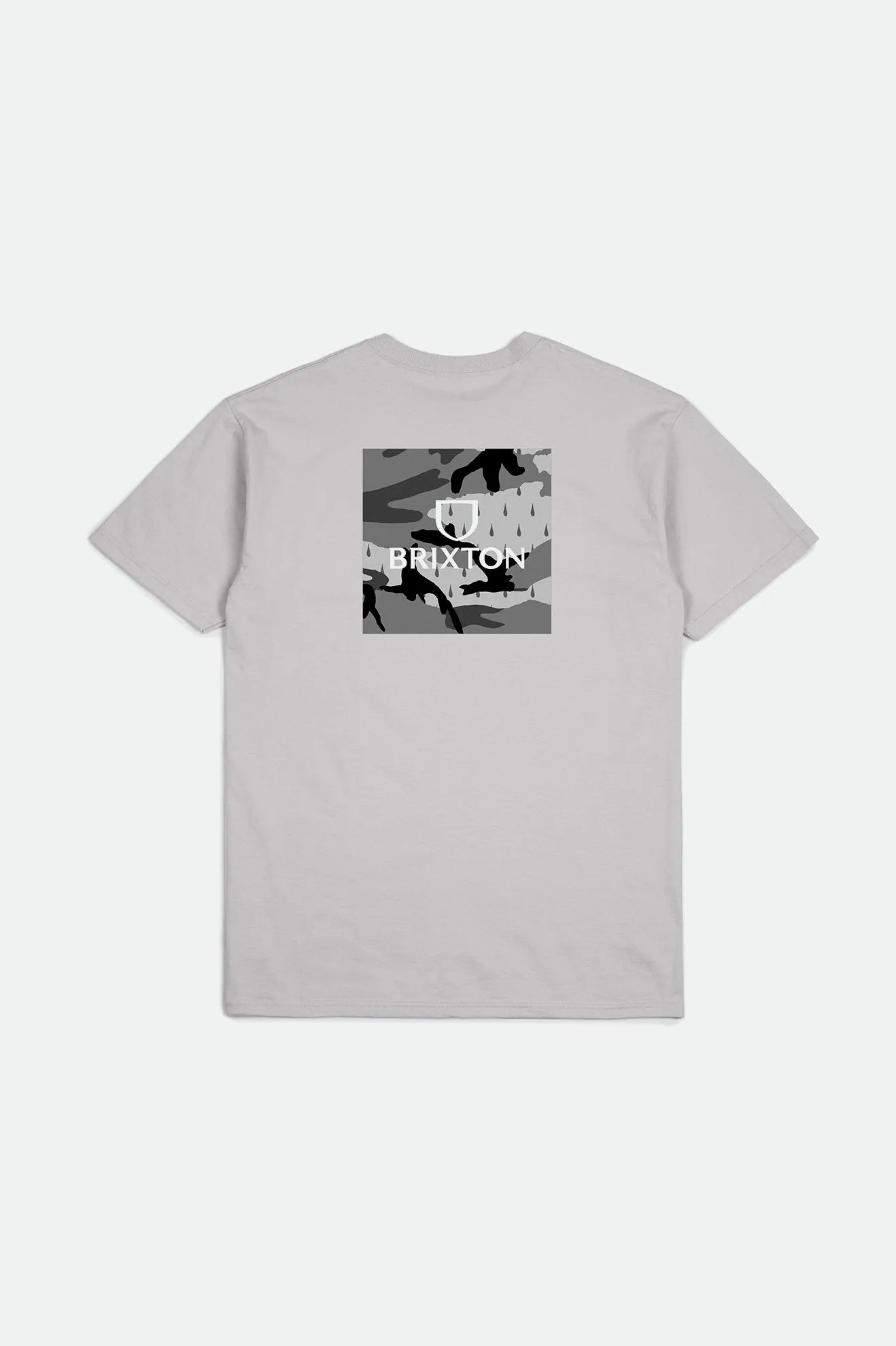 Alpha Square S/S Standard Tee - Silver/Tear Drop Camo sold by Brixton